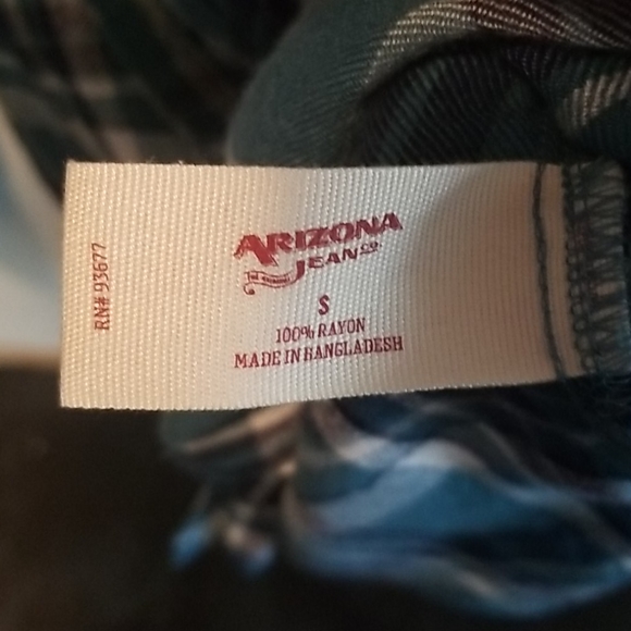 Arizona Jeans Boyfriend Fit Blue Flannel - Picture 5 of 5